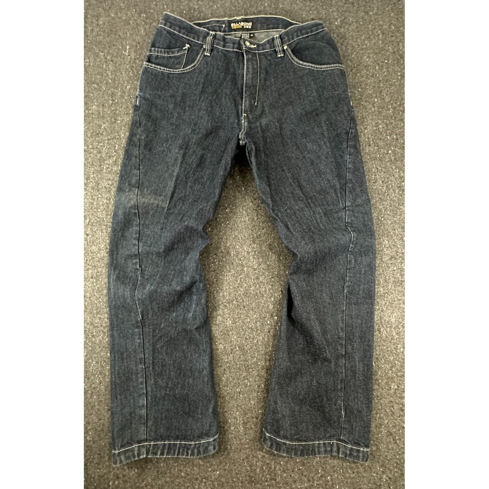 Y2K Billabong Denim Jeans Mens 36 Dark Wash Relaxed Fit Contrast Stitch Skate Sf